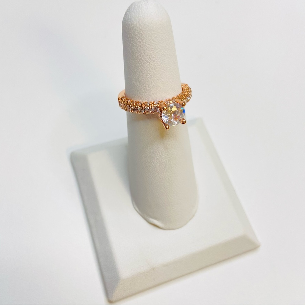 Rose Goldtone Cubic Zirconia Fashion Ring